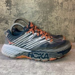 Hoka Speedgoat 4 Running Shoes Womens sz 8 - navy/orange